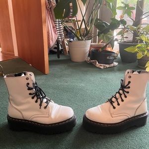 Size 7, White platform Dr.Martens. Barely worn, too big for me.